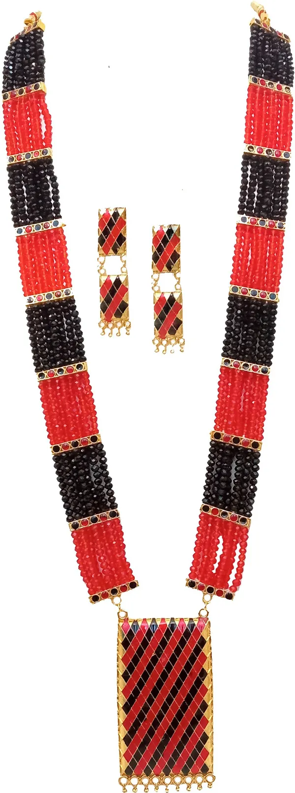 Assamese_Traditional_Red_And_Black_Colour_Tassel_Set_For_Women